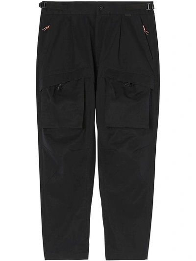 Shop Burberry Combat Trousers In Black