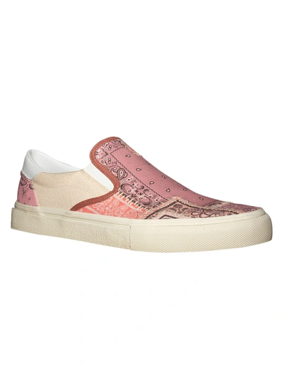 Shop Amiri Reconstructed Bandana Slip-on Sneakers Coral