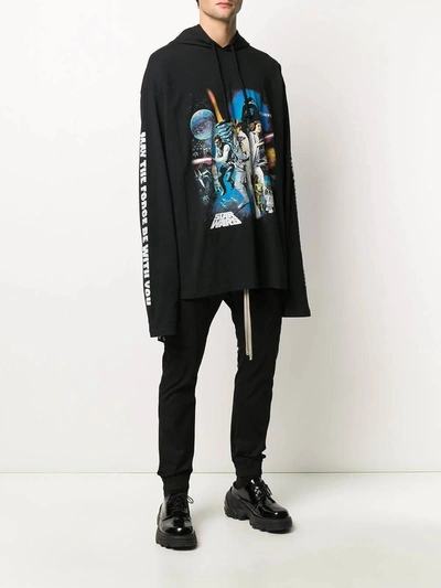 X Star Wars Graphic Print Hoodie In Black