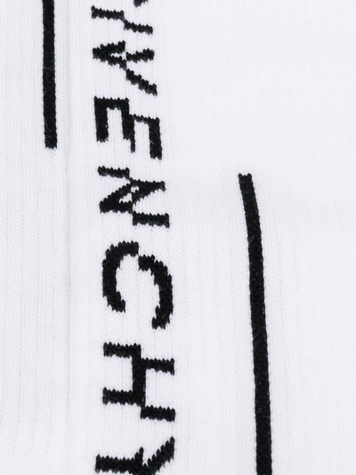 Shop Givenchy Split Logo Socks White