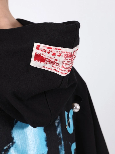 Shop Raf Simons Patches And Pins Logo Hoodie In Black
