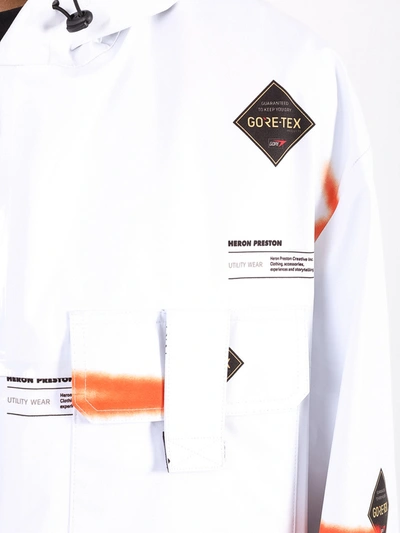 Shop Heron Preston White Gore-tex Logo Jacket