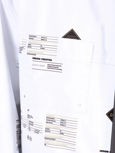 Shop Heron Preston White Gore-tex Logo Jacket