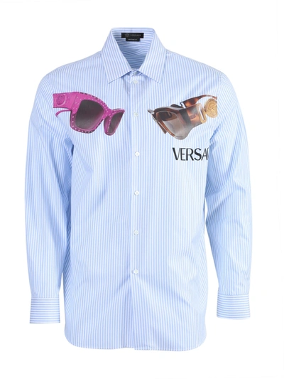 Shop Versace Striped Sunglasses Print Shirt