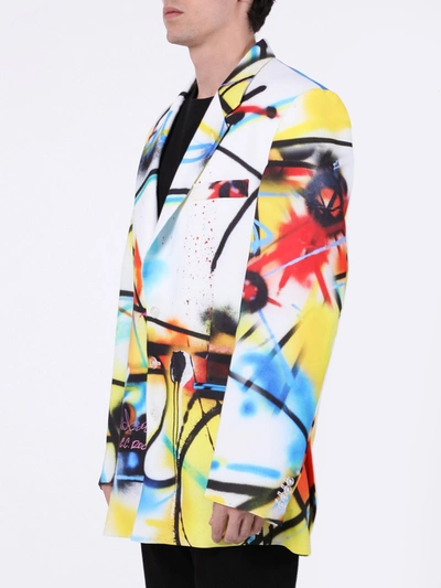 Shop Off-white Futura Spray Print Blazer Multicolor