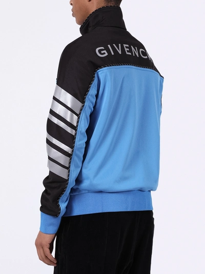 Shop Givenchy Black & Blue Color Block Track Jacket