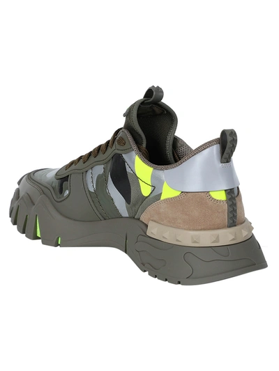 Shop Valentino Camo Rock Runner Sneakers Yellow