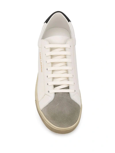 Shop Saint Laurent Andy Distressed Low-top Sneakers White