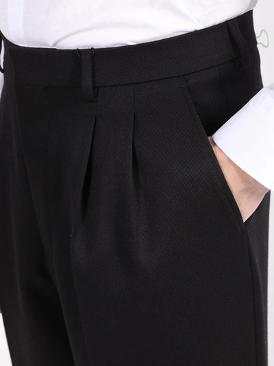 Shop Ami Alexandre Mattiussi Pleated Wide Leg Pants In Black