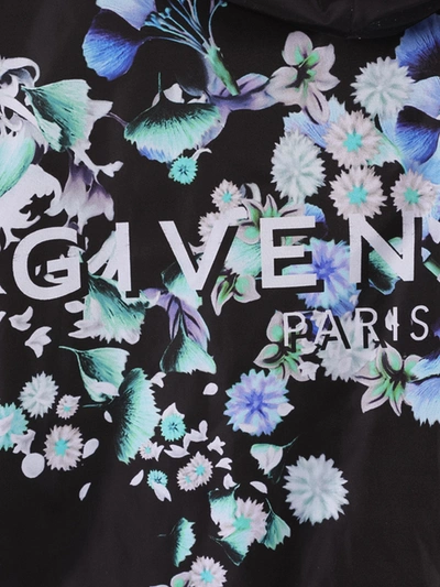 Shop Givenchy Black Floral Logo Windbreaker