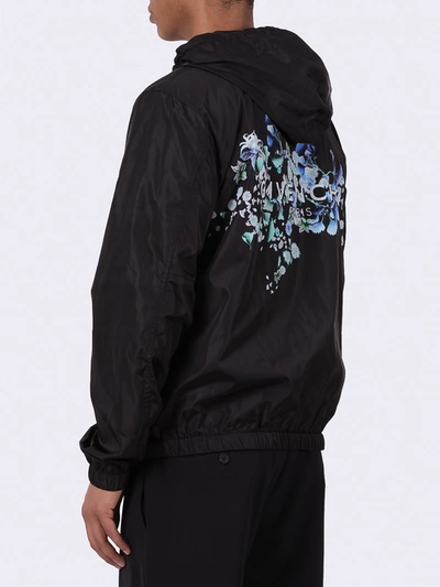 Shop Givenchy Black Floral Logo Windbreaker