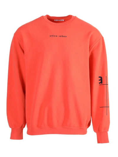 Shop Artica Arbox Aa Grid Logo Crew-neck Sweatshirt In Orange