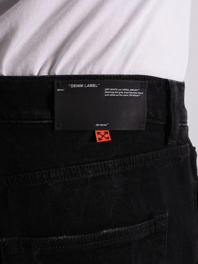 Shop Off-white Fishnet Detail Jeans In Black