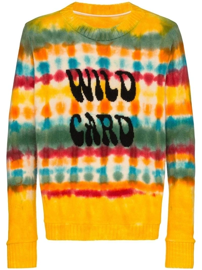 Shop The Elder Statesman Wild Card Wacky Dye Sweater In Yellow