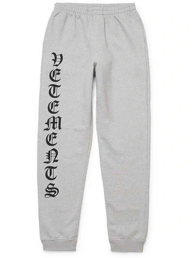 Shop Vetements Gothic Print Jogger Grey