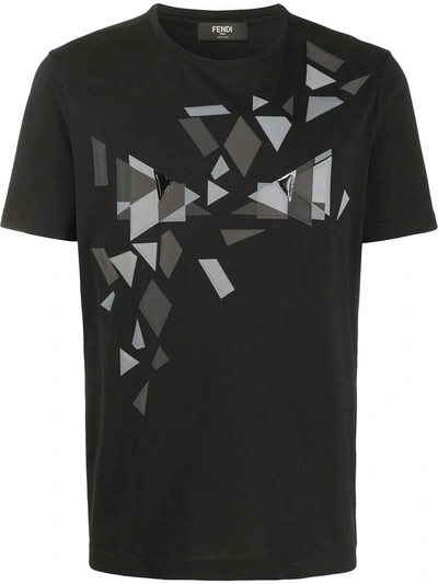 Shop Fendi Geometric Print T-shirt In Black