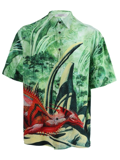 Valentino Dragon Print Short-sleeved Shirt In Multicolored | ModeSens