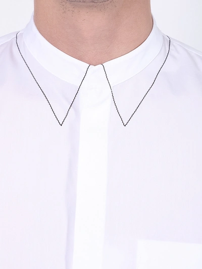 Shop Maison Margiela White Faux Collar Buttoned Shirt