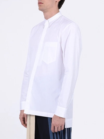 Shop Maison Margiela White Faux Collar Buttoned Shirt