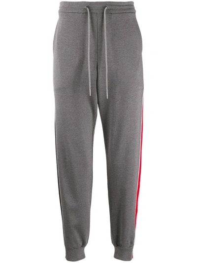 Shop Thom Browne Contrasting Side Stripe Jogger Pants Grey