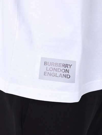 Shop Burberry White Montage Print T-shirt