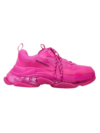 Shop Balenciaga Triple S Clear Sole Low Top Sneaker Pink