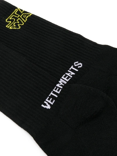Shop Vetements X Star Wars Logo Socks In Black
