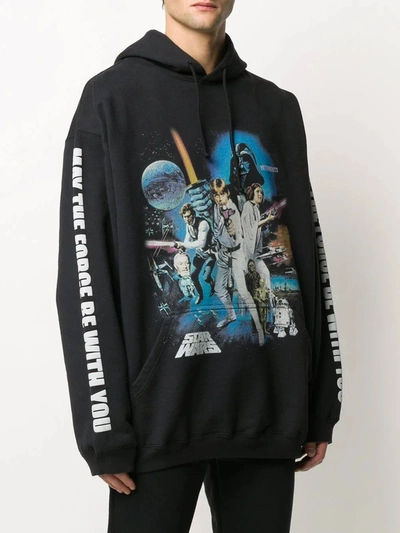 X Star Wars Graphic Print Hoodie In Black