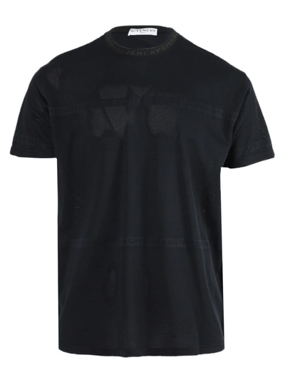 Shop Givenchy Over-sized Tonal Logo T-shirt Black