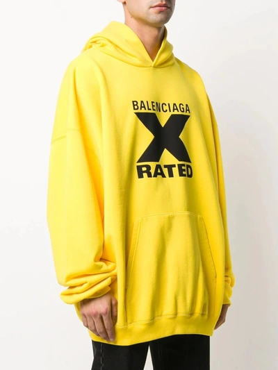 Balenciaga X Rated Over-sized Logo Hoodie Yellow/ Black In Gold | ModeSens