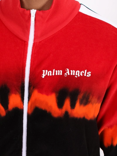Shop Palm Angels Tie-dye Bomber Jacket In Red