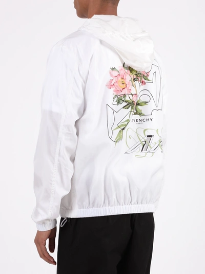 Shop Givenchy White Floral Windbreaker Jacket