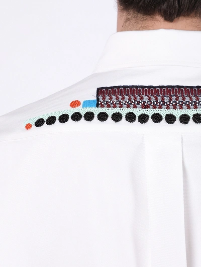 Shop Valentino White Multicolored Embroidered Button-down Shirt
