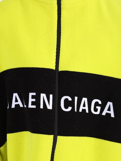 Shop Balenciaga Neon Yellow Logo Jacket