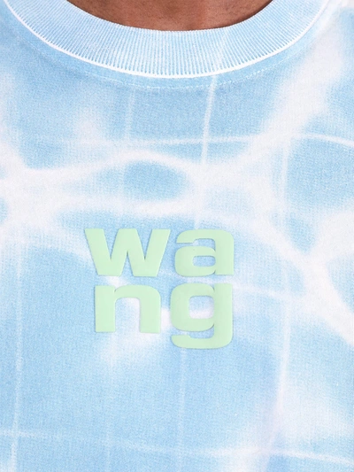Shop Alexander Wang Blue Pool Water Print Logo T-shirt