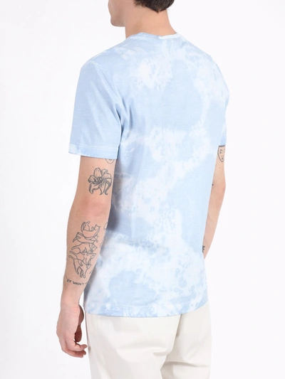 Shop Versace Tie-dye Medusa Logo T-shirt In Blue