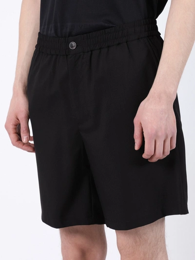 Shop Ami Alexandre Mattiussi Wool Bermuda Shorts In Black