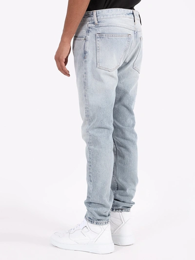 Shop Palm Angels Scared Heart Denim Jeans In Blue