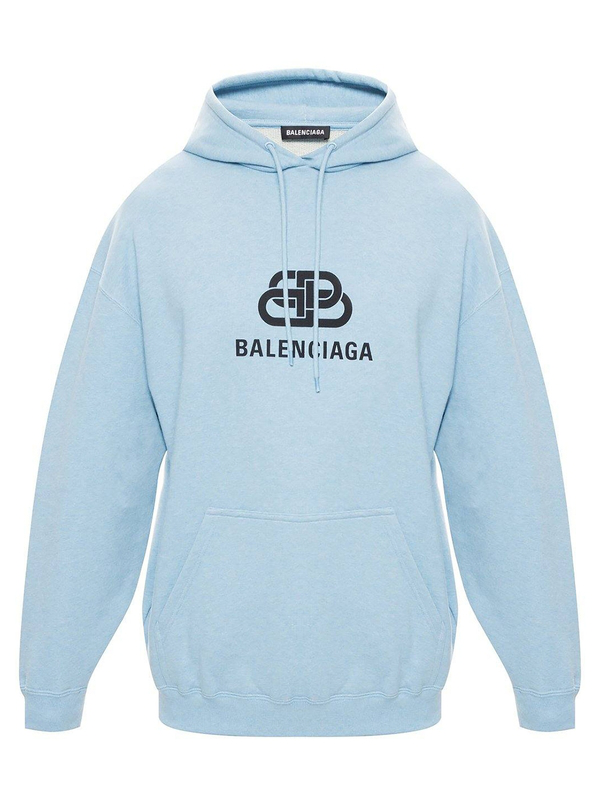 balenciaga logo hoodie blue
