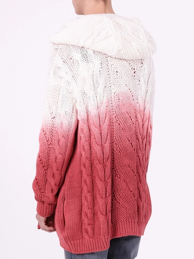 Shop Saint Laurent Dip Dye Knit Cardigan In Pink