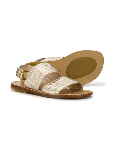 Shop Fendi Gold Ff Sandal