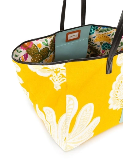 Shop La Doublej Big Mama Multicolored Floral Print Tote Bag In Yellow