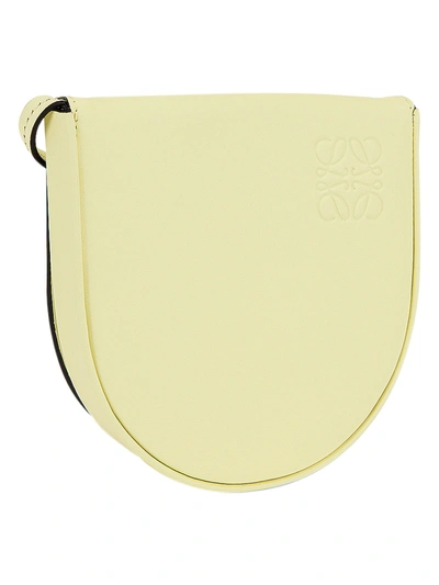 Shop Loewe Pale Lime Small Heel Pouch Bag In Yellow