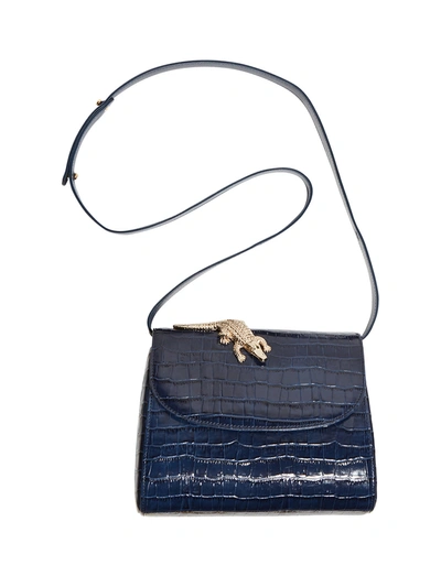 Shop Amélie Pichard Abag Croco Bleu Marine In Blue