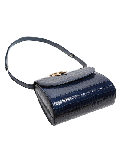 Shop Amélie Pichard Abag Croco Bleu Marine In Blue