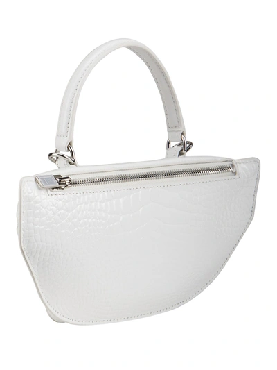 Shop Alexander Wang White Croc-embossed Attica Mini Bag