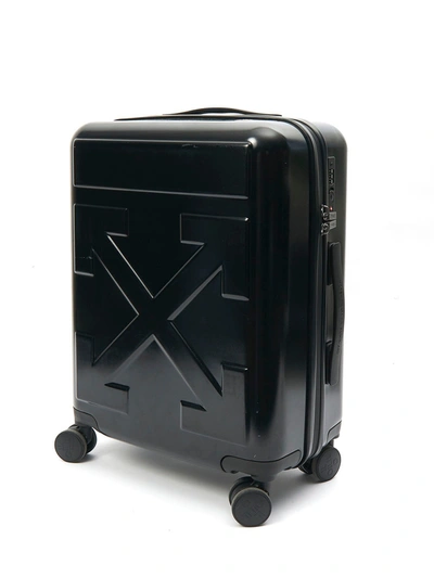 Shop Off-white Arrow Logo Rolling Luggage In Black