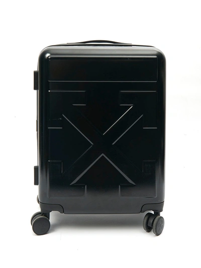 Shop Off-white Arrow Logo Rolling Luggage In Black
