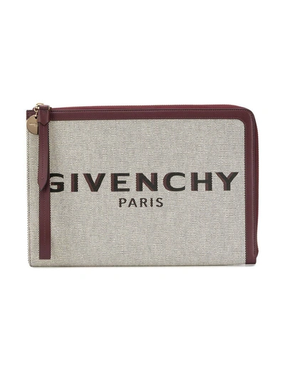 Shop Givenchy Large Bond Logo Clutch In Multicolor