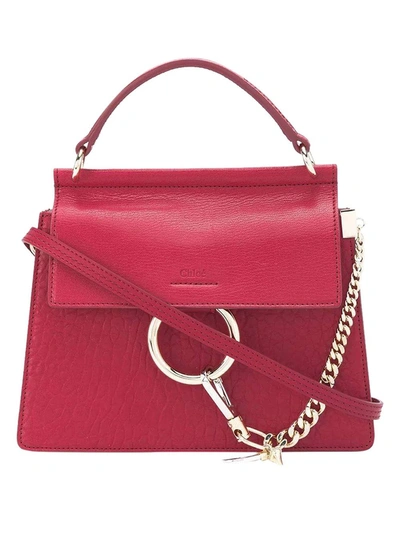 Shop Chloé Small Dusky Red Faye Bag